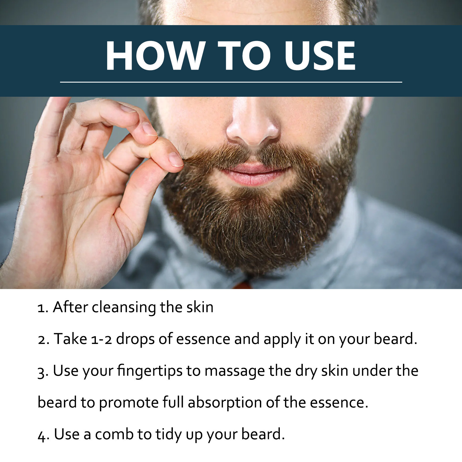 East Moon Liquid Soften Brighten Men's Beard Strong and Tenacious Fiber Roots Nourish Thick Care essence_voghion.com