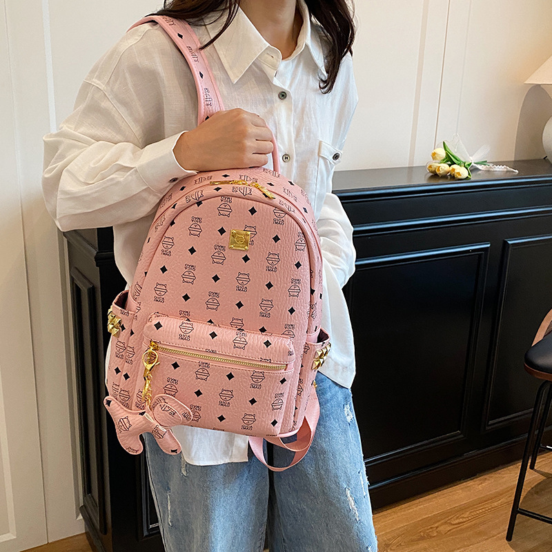 Caricatura encantadora oso mochila de mujer impresión de moda mochila de gran capacidad 2025 nueva mochila de mujer de viaje