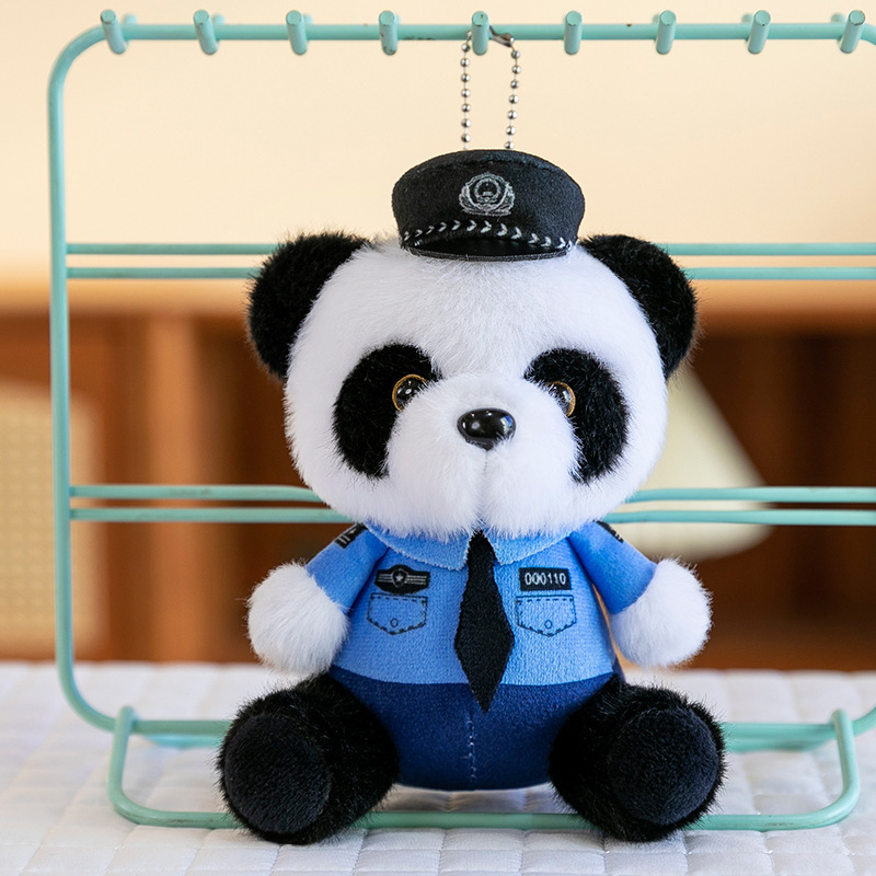 警察の熊のぬいぐるみのペンダントのキーホルダーメーカーのネットの赤い交通警察の熊のぬいぐるみのペンダントの公の子のカバンのペンダントの卸売り|undefined