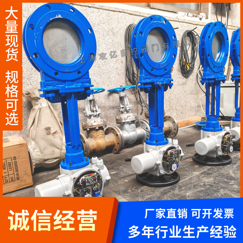 316L/304不锈钢材质电动刀闸阀 Z973X-10P DN65智能开关型插板阀