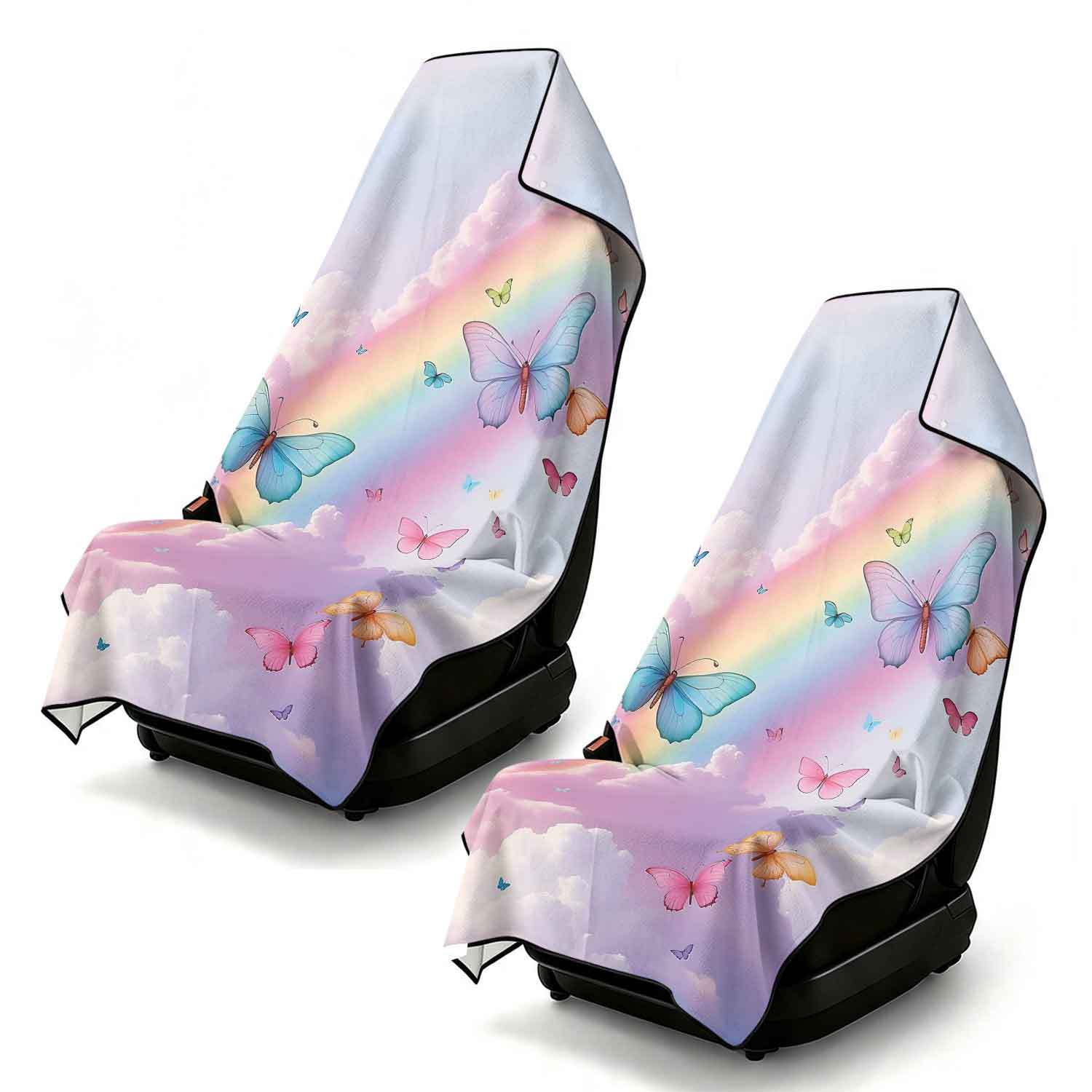 2-piece dual-use car seat cover, ultra-fine fiber, can be used as a beach towel, printed car protective seat cover 6