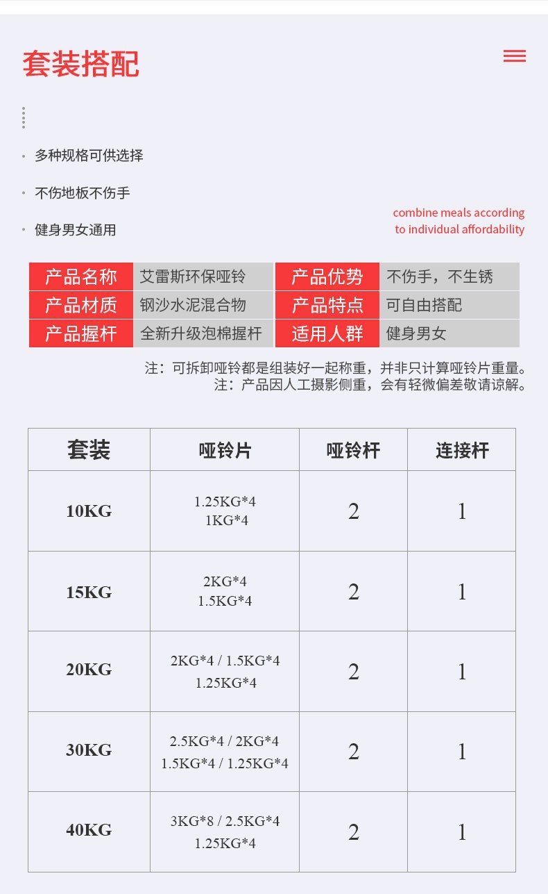 Dumbbell Men's Sports Home Arm Muscle Training Set Foam Dumbbell Weight Lifting Sports Equipment Adjustable Barbell