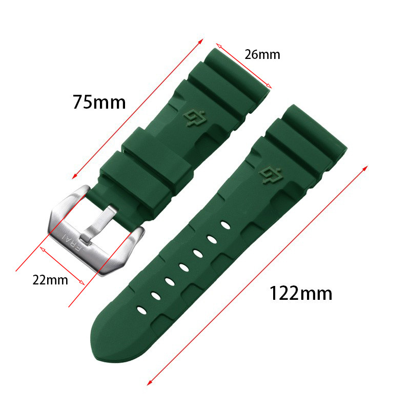 代用胖大海橡膠錶帶適配沛那海PAM386 441 硅膠手錶帶閃電款 26mm