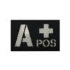 M00241-25A+ Reflective Large Blood Type (Black Cloth White Cross A+)
