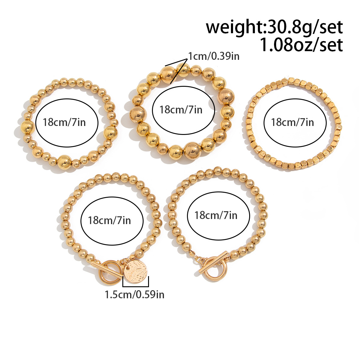 25g Weight Alloy, Copper Pendant Material Bracelets Classification CCB Chain Material Beaded Chain Chain Type 1 Set Quantity Street Occasion CCB, Alloy, Copper Material Heart Shape Pattern Women's Gender Exaggerated, Streetwear Style Exaggerated Streetwear Heart Shape CCB Alloy Copper Beaded Chain Beaded Bracelets Wholesale 54