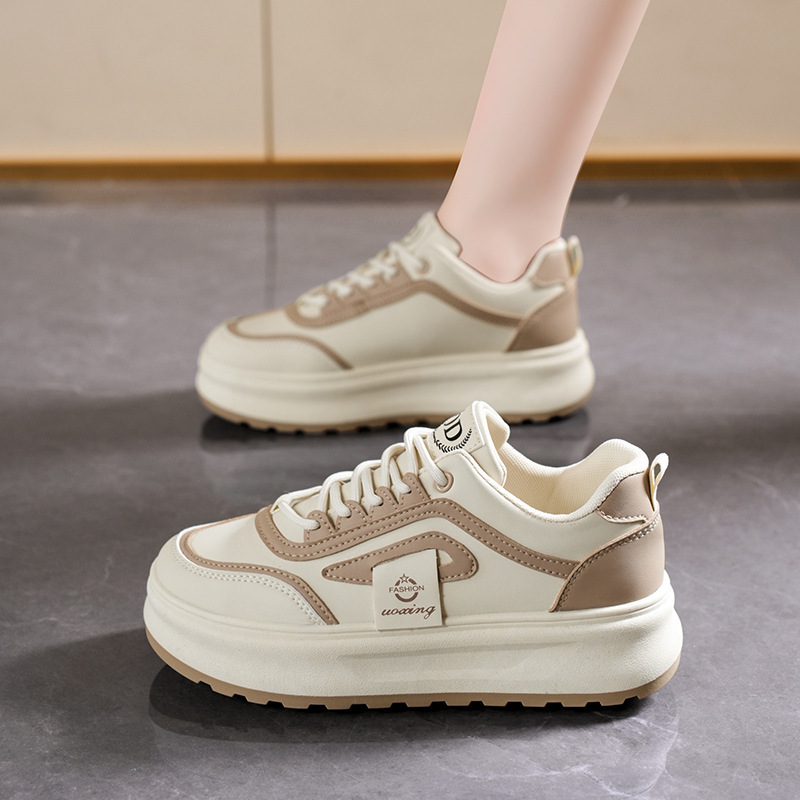 2025 primavera zapatos de mujer nuevos zapatos blancos transpirables mujeres ins versión coreana de todo fósforo plataforma deportiva casual zapatillas de deporte zapatos de moda image 3