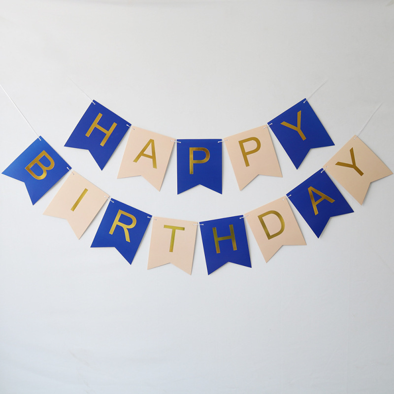 箔押し魚尾誕生日おめでとう旗happy birthdayパーティー装飾誕生日おめでとうバナー花|undefined