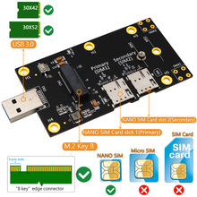M.2 Key B转USB 3.0转接板双NANO SIM卡插槽3G4G5G LTE模块开发板
