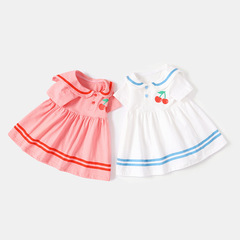 Children's summer dress, baby princess dress, pure cotton short-sleeved children's dress, trendy little girl dress, baby summer wear