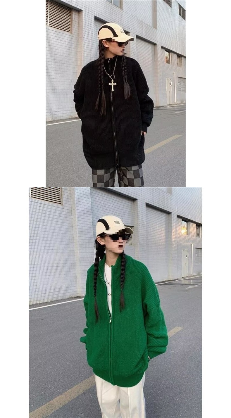 ChicShe ChicShe Style Lazy Couple Knitted Cardigan Sweater For Men Women, Autumn Winter European And American Niche Loose Top Coat Trend_voghion.com