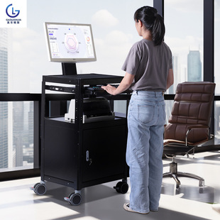 PB97-12 mobile computer cart monitor arm equipment rack data center Workbench O & M cart White