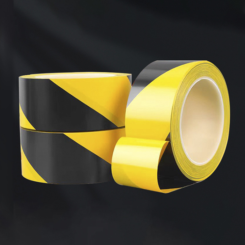 Cintas de advertencia amarillo, negro, rojo, punto de referencia de seguridad, alerta contra incendios, aislamiento de PVC, cinta adhesiva de suelo, pegatinas de color, cruz de cebra