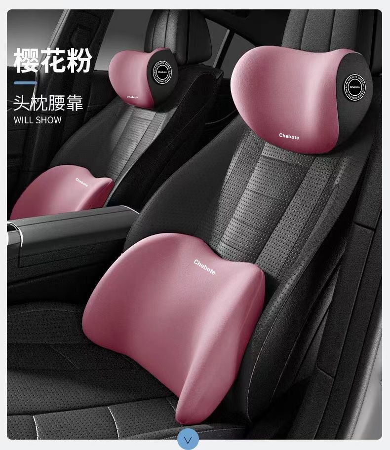 New Car Headrest and Lumbar Support Set, Memory Foam Lumbar Support for Car Driver's Seat, Car Pillow, Neck Pillow