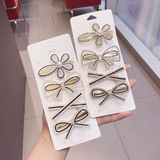 Заколка для волос для принцессы из жемчуга с бантиком, челка, аксессуар для волос