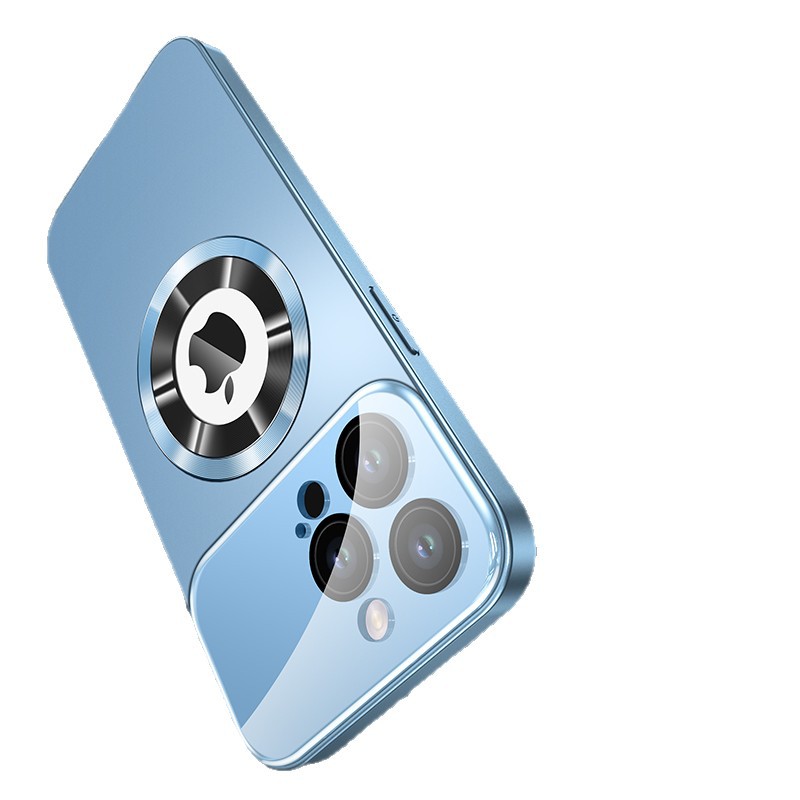 Aplicable a Apple 17 proMax caso de teléfono celular ventana de fuga de marca de absorción magnética esmerilado anti-caída iPhone 15 funda 14