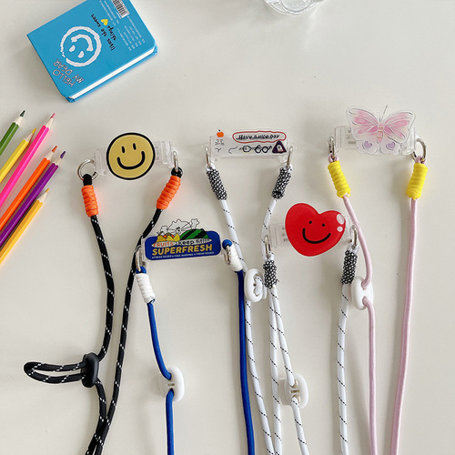 Acrylic mobile phone back clip lanyard girls cross-body strap lanyard clip Japanese and Korean cartoon mobile phone lanyard