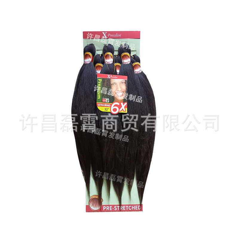6X trenza pre-estirada seis piezas pre-estirada ez gran trenza fibra química pelucina de hilo retardante de llama
