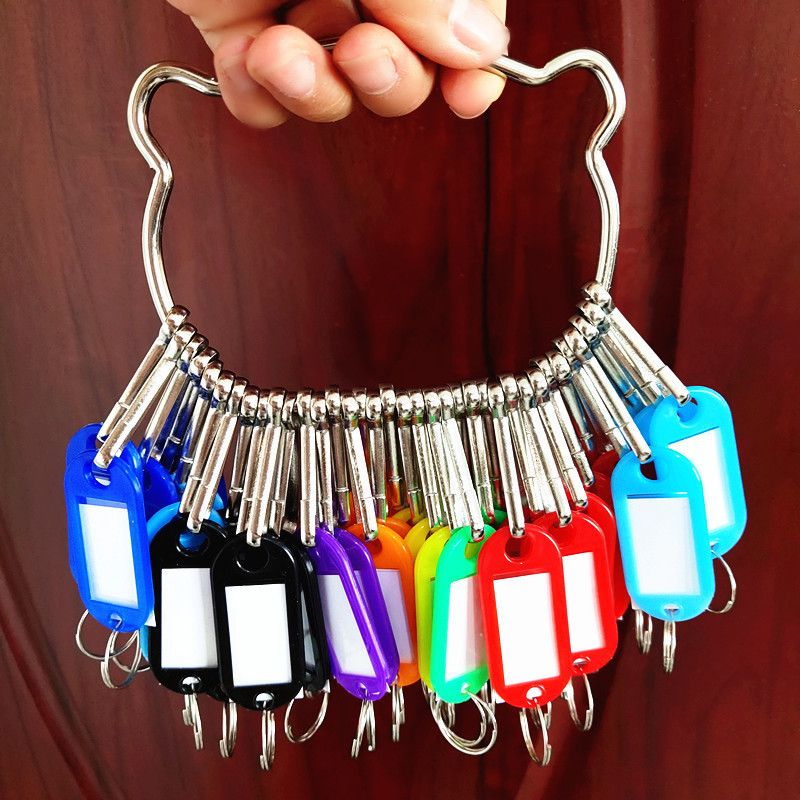 Landlord Key Ring with Large Disc Lock Keychain with Tag Holder for Storage and Organization