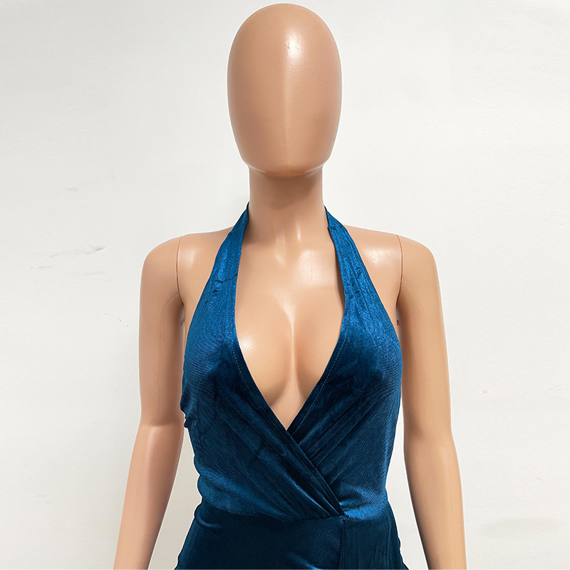 266g Weight Maxi Long Dress Dress Length Type Sleeveless Sleeve Length Sheath Dress Dresses Type Spandex, Polyester Fabric Type High Waist Waist Line Holiday, Banquet, Party Occasion Halter Neck Neckline Slim Fit Type Solid Color Pattern Summer Season Women's Gender Sexy Style Wholesale Women's Sexy Solid Color Holiday Banquet Party Halter Neck Sleeveless Sheath Dress 19