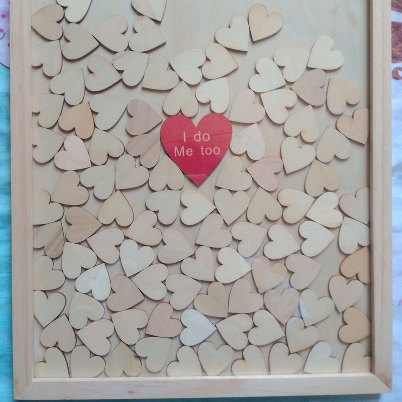 Registro de boda de troncos amor/regalo creativo/evento de cumpleaños registro corazón de melocotón marco de fotos de madera DIY