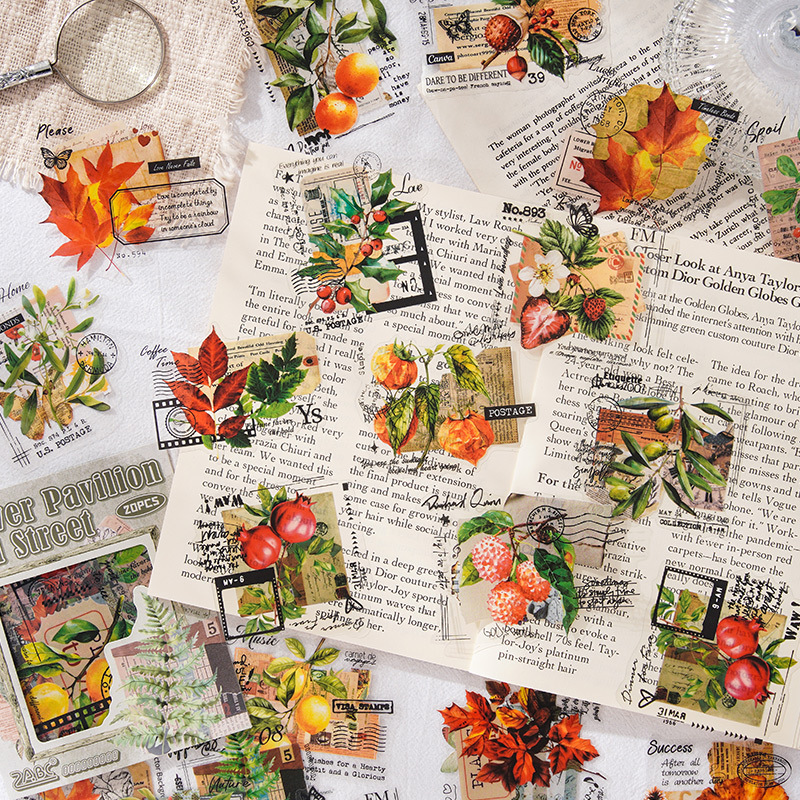 Veo por primera vez el lenguaje de las flores, las plantas, las flores, las pegatinas de flores, las pegatinas autoadhesivas, las cuentas a mano impermeables, las pegatinas de material de collage de patrones de flores diy