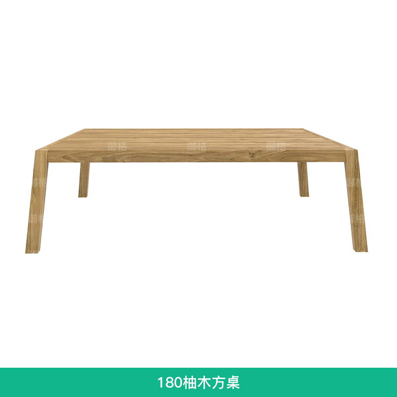 Mesa y silla de teca al aire libre patio al aire libre jardín impermeable muebles de ocio villa diseñador de protección solar mesa larga de madera maciza