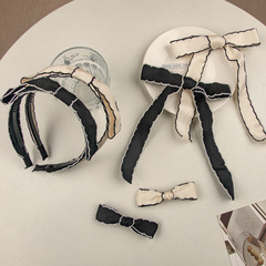 Jennie's Style Retro Wave-Border Butterfly Bow Hair Clip for Women, Chanel Wind Hair Accessory