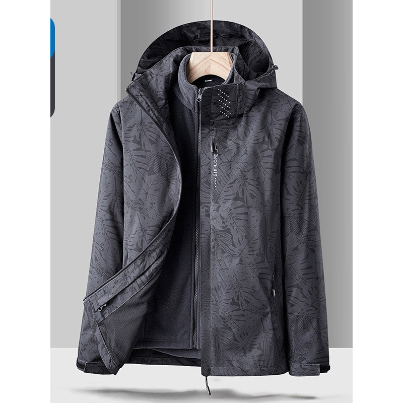 Jacketa de asalto 3 - en - 1 para hombres y mujeres, dos piezas desmontables a prueba de viento, impermeable y cálido, abrigo al aire libre para parejas de montaña image 2