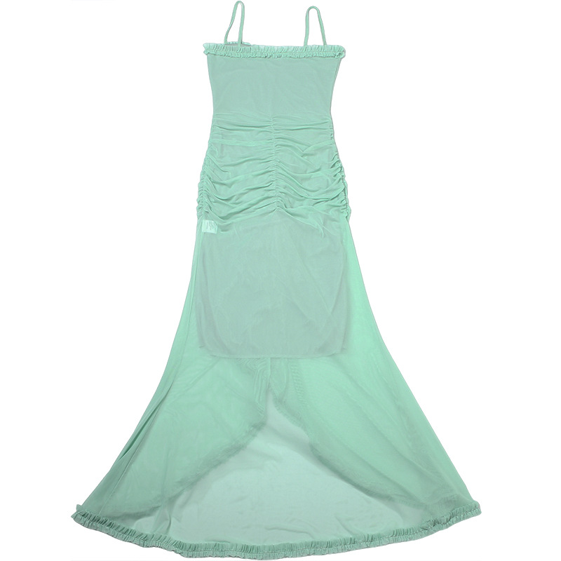 Women's Strap Dress Elegant Strap Pleated Backless Sleeveless Solid Color Asymmetrical Dress Holiday Banquet Daily display picture 36