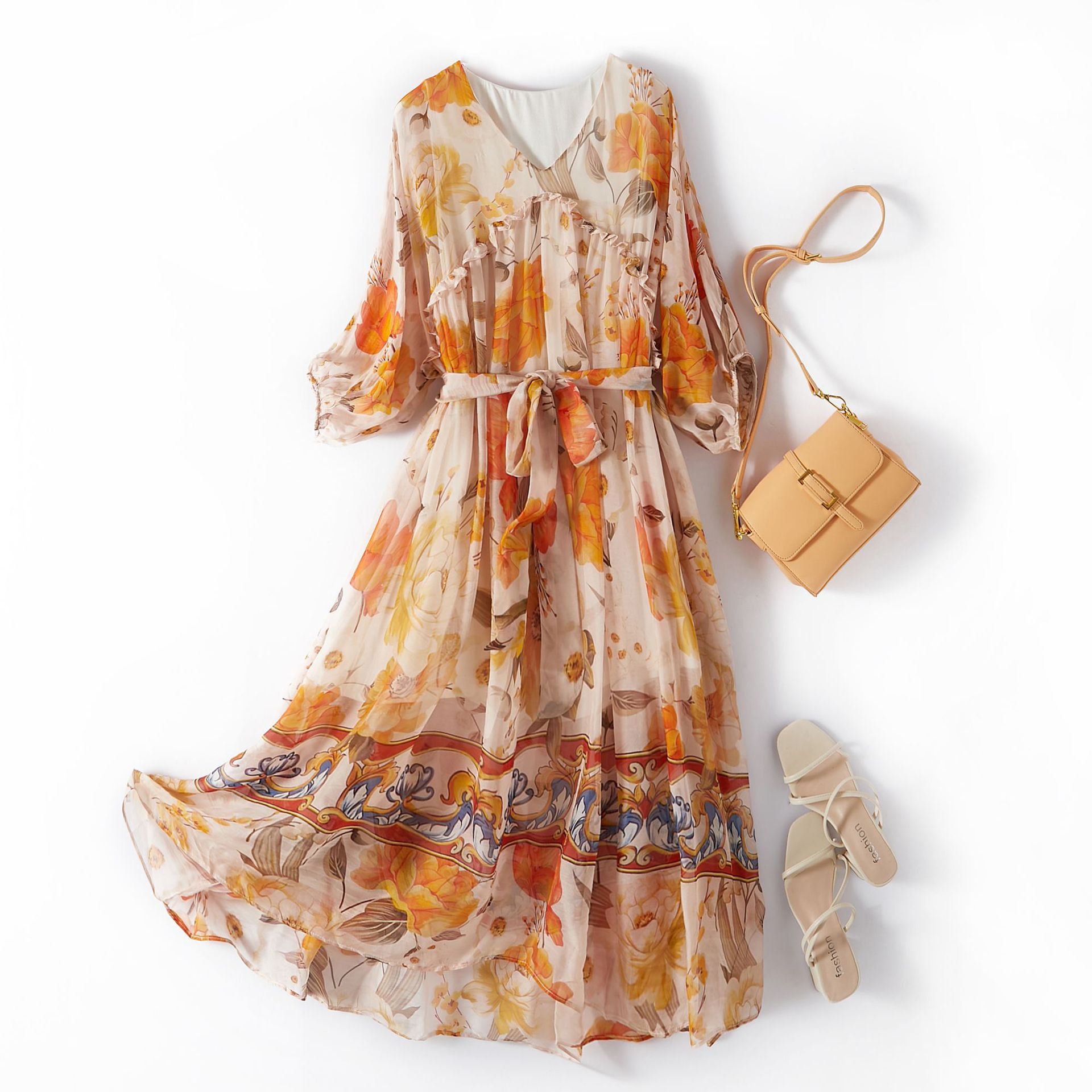 (Mới) Mã H8346 Giá 2640K: Váy Đầm Liền Thân Dáng Dài Nữ Shtdge Hàng Mùa Hè Họa Tiết Hoa Thời Trang Nữ Chất Liệu Lụa Tơ Tằm G06 Sản Phẩm Mới, (Miễn Phí Vận Chuyển Toàn Quốc).