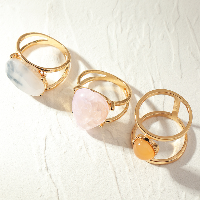 Simple Geometric Resin Ring Set display picture 6
