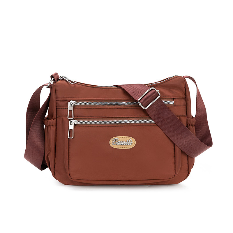 Bolso explosivo, tela de nailon para mujer, bolso de mensajero casual de gran capacidad, bolso de hombro ligero simple para madre de mediana edad para mujer