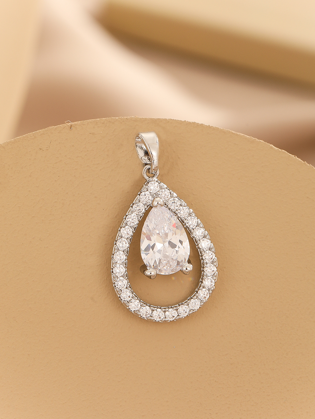 DIY Jewelry Accessories Classification 1 Piece Copper Zircon Water Droplets Pendant