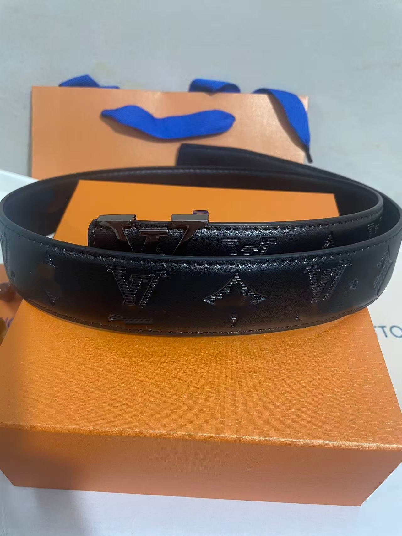 Cinturón para Hombre 4.0 cm de Piel de Vaca de Dos Capas con Hebilla Lisa para Uso Casual image 29