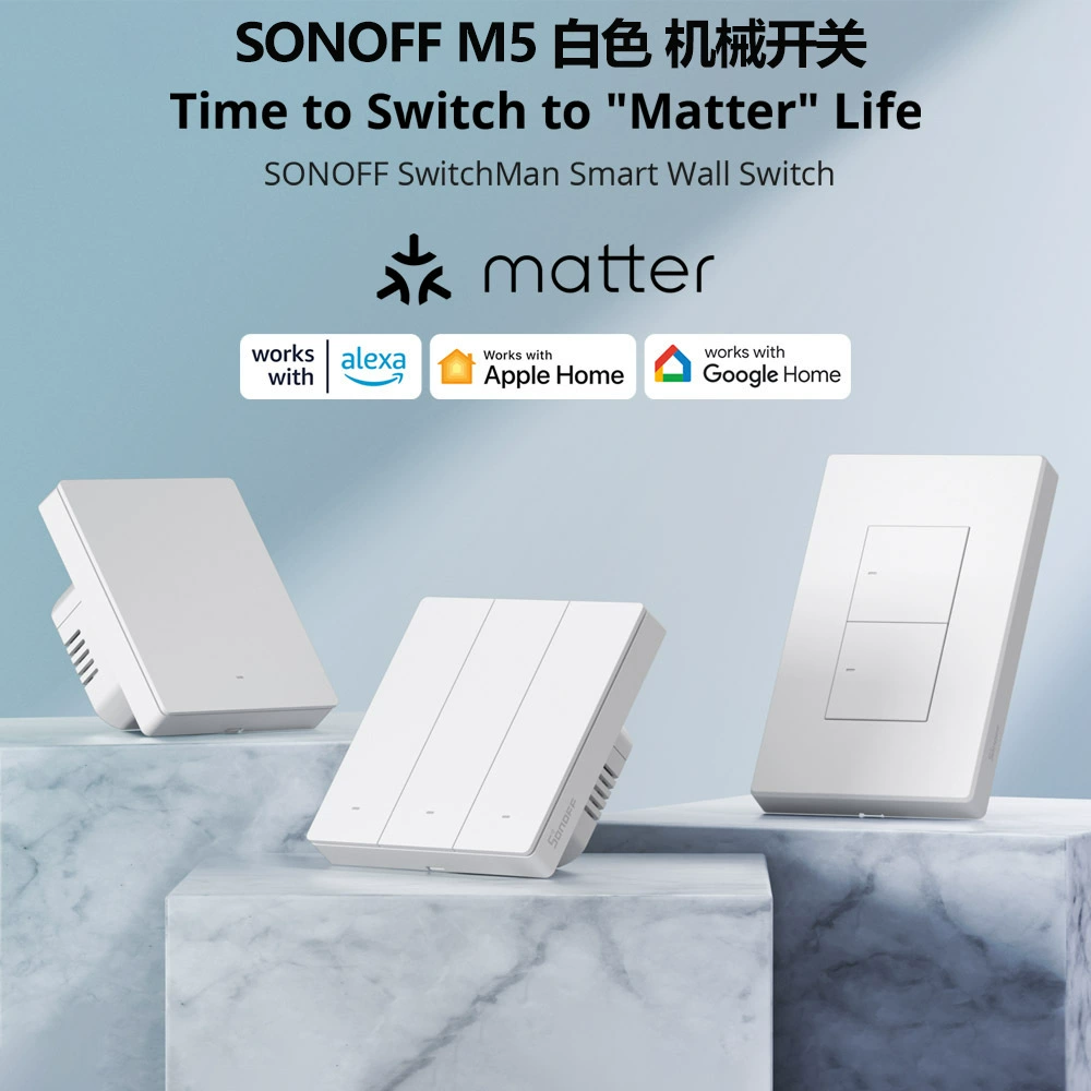 Sonoff M5 белый matter Wifi интеллектуальный настенный механический переключатель Голосовой контроль Homekit