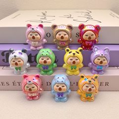 新しい電気メッキカピバラ diy 樹脂ジュエリーかわいいペアブラインドボックス車のデスクトップ装飾品ギフトペンダント