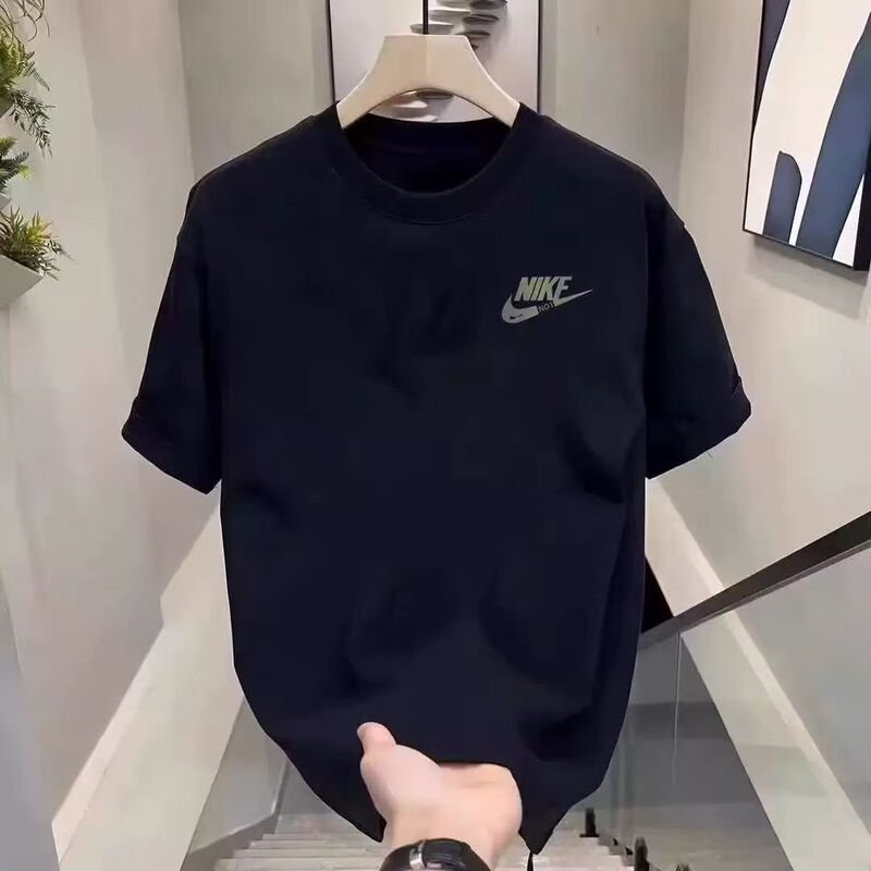Foreign Trade Wholesale Heavyweight Cotton Short-Sleeved T-Shirt Men's Summer New Classy Trendy Brand Loose Round Neck Trendyy T-Shirt