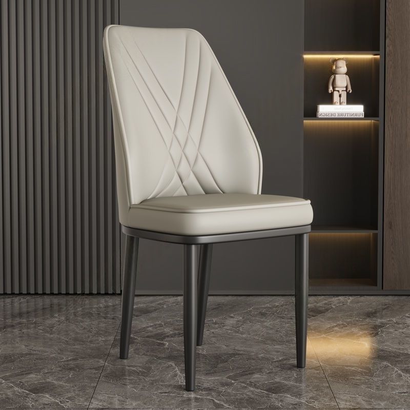 올 라이트 그레이 [블랙 다리] (업그레이드된 두꺼운 포크백 의자)