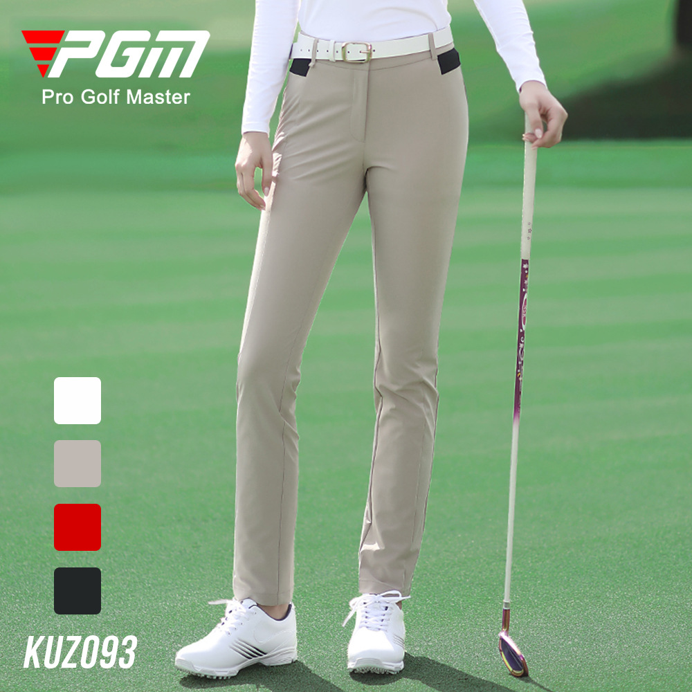 Quần thể thao golf nữ dài co giãn mỏng, lót nhung ấm mùa xuân đông — KUZ093 trắng [lót nhung], KUZ093 màu đỏ [lót nhung], KUZ093 màu đen [lót nhung], KUZ093 Màu xanh hải quân [lót nhung]