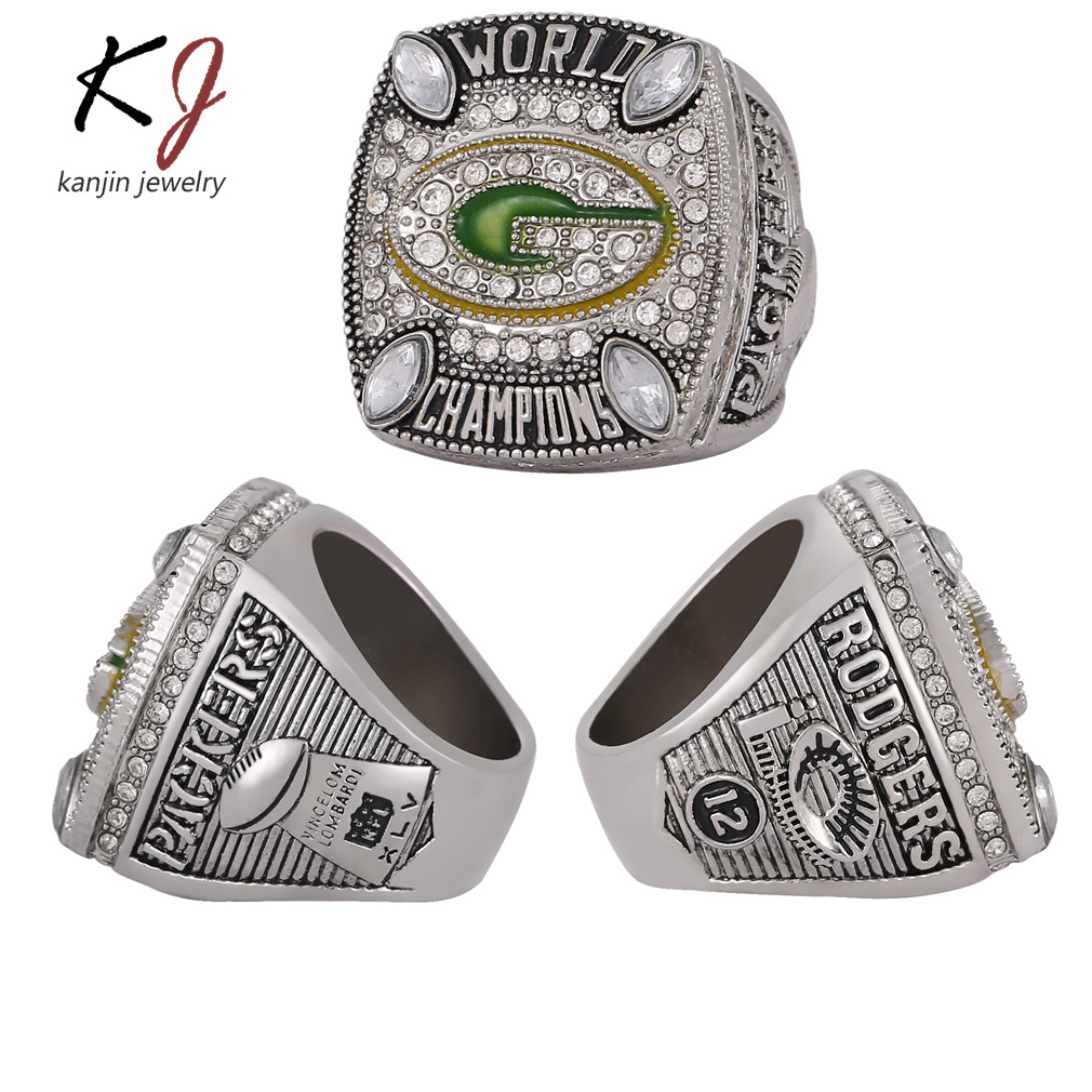 2010 Green Bay Packaging Nfl Champion Ring Alloy Diamond European and American Men's Ring Manufacturer Wholesale Cross-Border