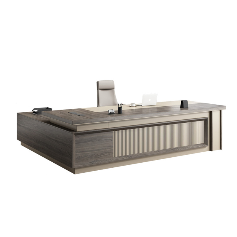 Lujo ligero de gama alta de lujo simple moderno jefe de escritorio gerente Presidente jefe mesa y silla combinación mesa de oficina