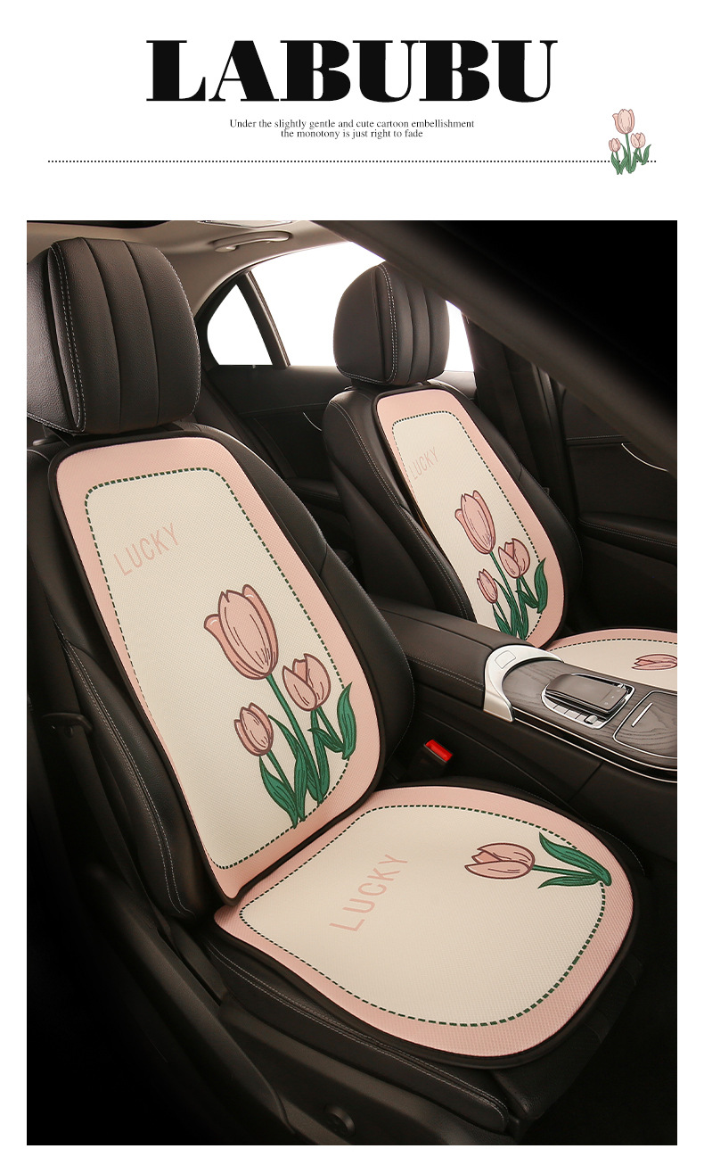26 Car Seat Cushions, Universal for All Seasons, Breathable Seat Cushions, Mesh Anti-Slip, Cute Cartoon Seat Cushions, Summer Single Seat