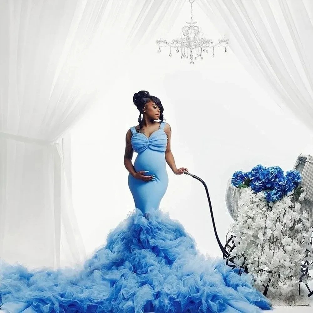 Europa y los Estados Unidos solo comercio electrónico extranjero dedicado a la novia africana vestido de noche embarazada foto vestido elástico venta rápida venta caliente de mujeres image 4