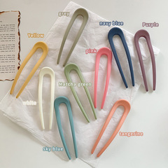Creative Simple U-shaped Candy Color Plastic Colorful Matchable Updo Magic Hairpin for Girls Hair Accessories