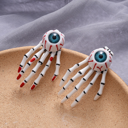 Harajuku Bloodshot Eyeballs Halloween Bloody Eyes Halloween Accessories Funny Hairpins Cross-Border Headwear Wholesale