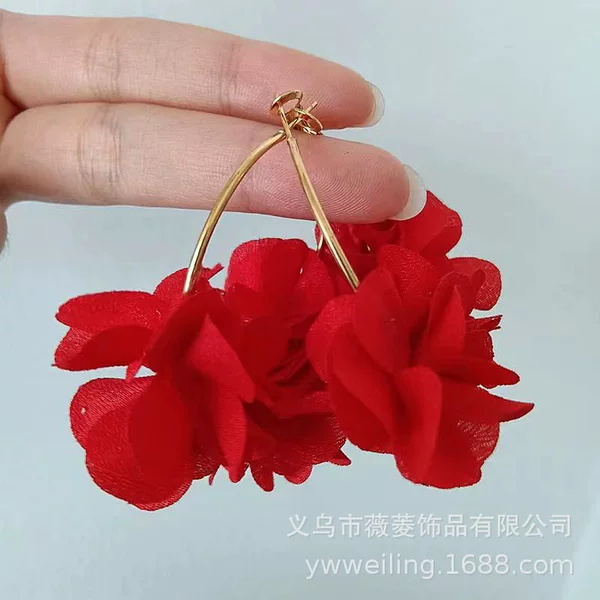 Red rose new earrings 2023 super popular ins niche gentle trendy top grade super Fairy earrings