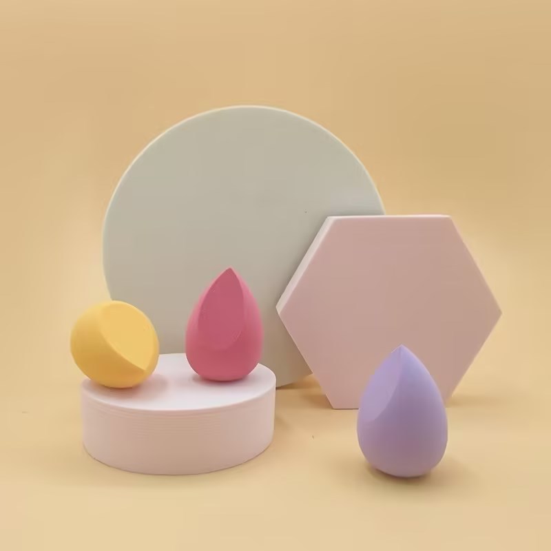 Huevos de maquillaje secos y húmedos de doble uso huevos de maquillaje de gota de agua cortados oblicuamente huevos de maquillaje de esponja sin látex huevo en polvo
