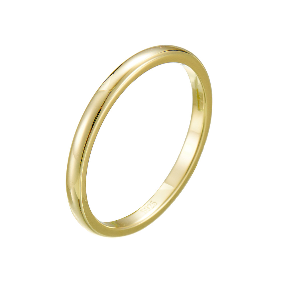 Anillo de plata de ley s925 anillo chapado en oro para mujer, apertura clásica simple europea y americana, joyería de anillo de todo fósforo, venta al por mayor de alta calidad