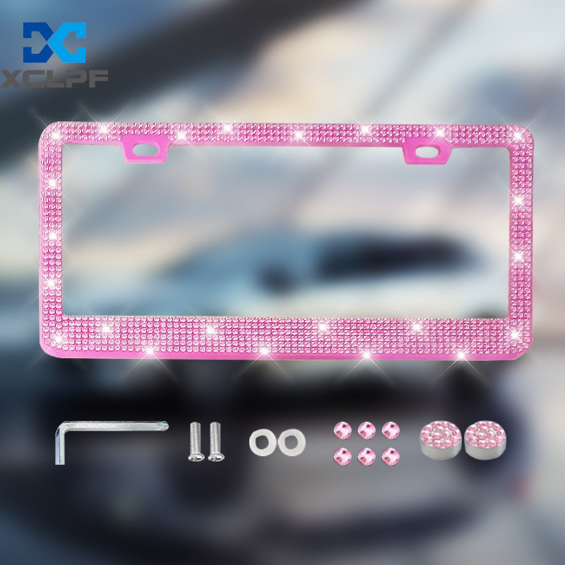 American, Canadian and Mexican Universal Diamond License Plate Frames, Three Styles of Plastic Acrylic Diamond License Plate Frames