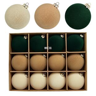 Christmas Ball Flocking Ball Velvet Christmas Ball Christmas Window Decorations Christmas Tree Pendant Flocking Christmas Ball